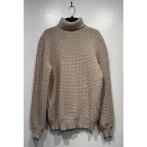Massimo Dutti Wool Blend Chunky Textured Turtleneck Sweater